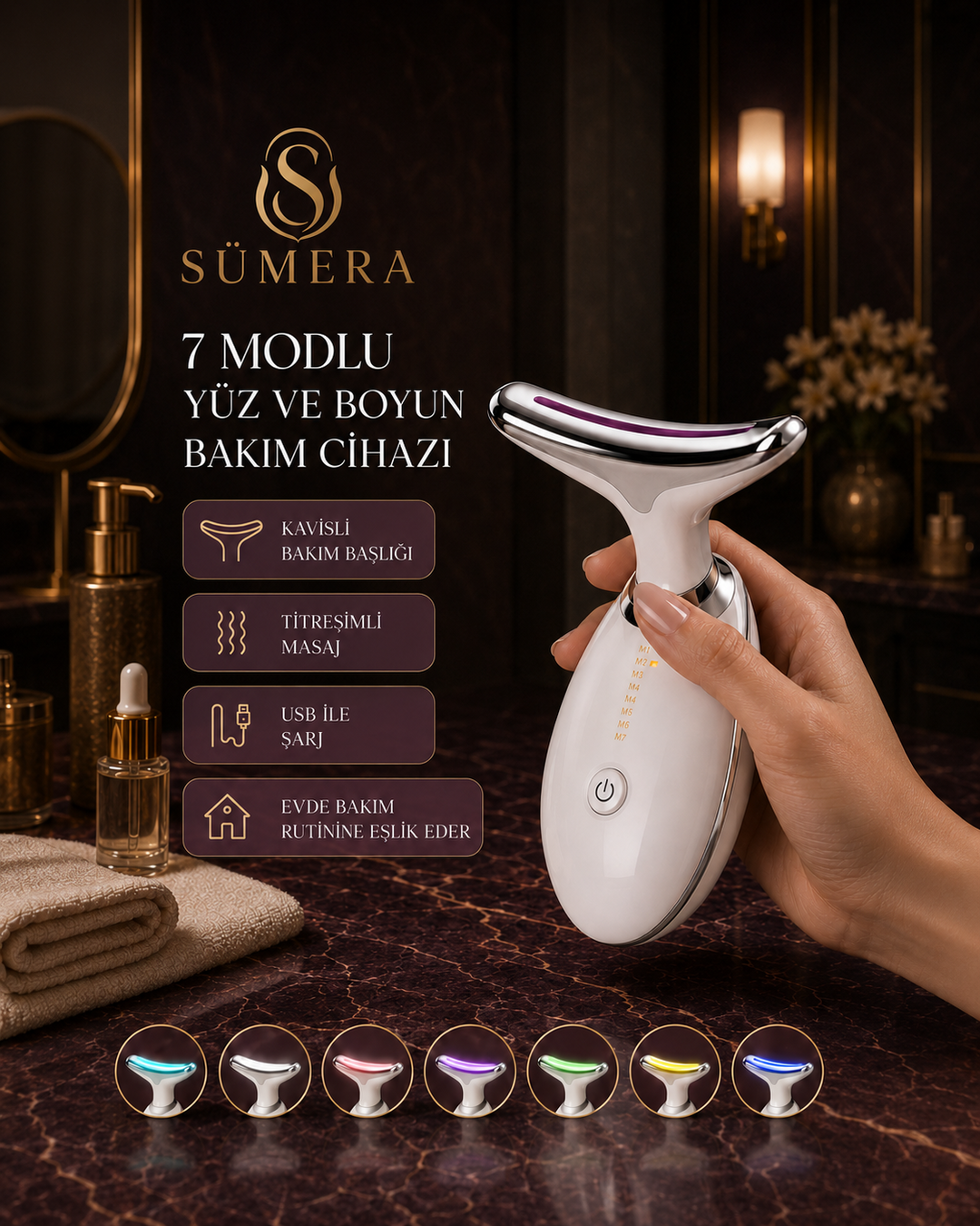 SÜMERA  7 Modlu Yüz ve Boyun Bakım Cihazı